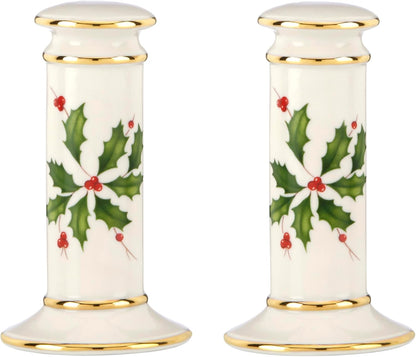 Serveware, Hosting The Holidays Cheese Plate & Knife Set, Service for 1, Ivory Porcelain, Dishwasher Safe, 6.75 Inch Diameter, Christmas Decorations, Christmas Decor (White/Green/Red, 2 Pieces)