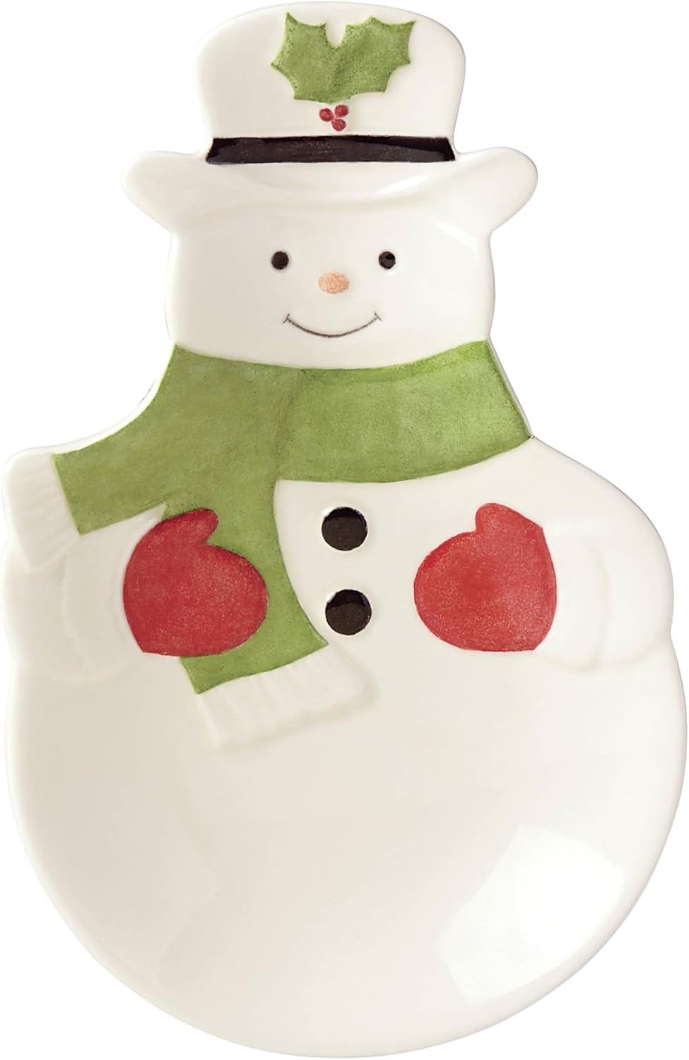 Serveware, Hosting The Holidays Cheese Plate & Knife Set, Service for 1, Ivory Porcelain, Dishwasher Safe, 6.75 Inch Diameter, Christmas Decorations, Christmas Decor (White/Green/Red, 2 Pieces)
