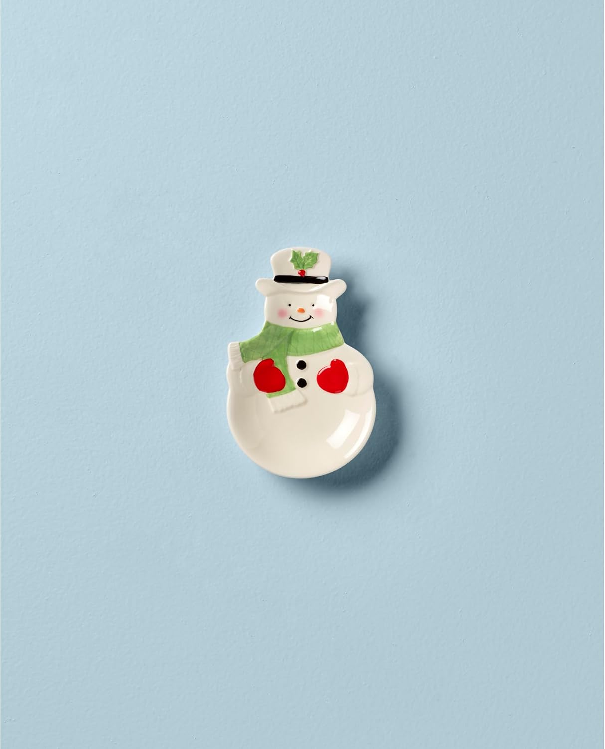 Serveware, Hosting The Holidays Cheese Plate & Knife Set, Service for 1, Ivory Porcelain, Dishwasher Safe, 6.75 Inch Diameter, Christmas Decorations, Christmas Decor (White/Green/Red, 2 Pieces)