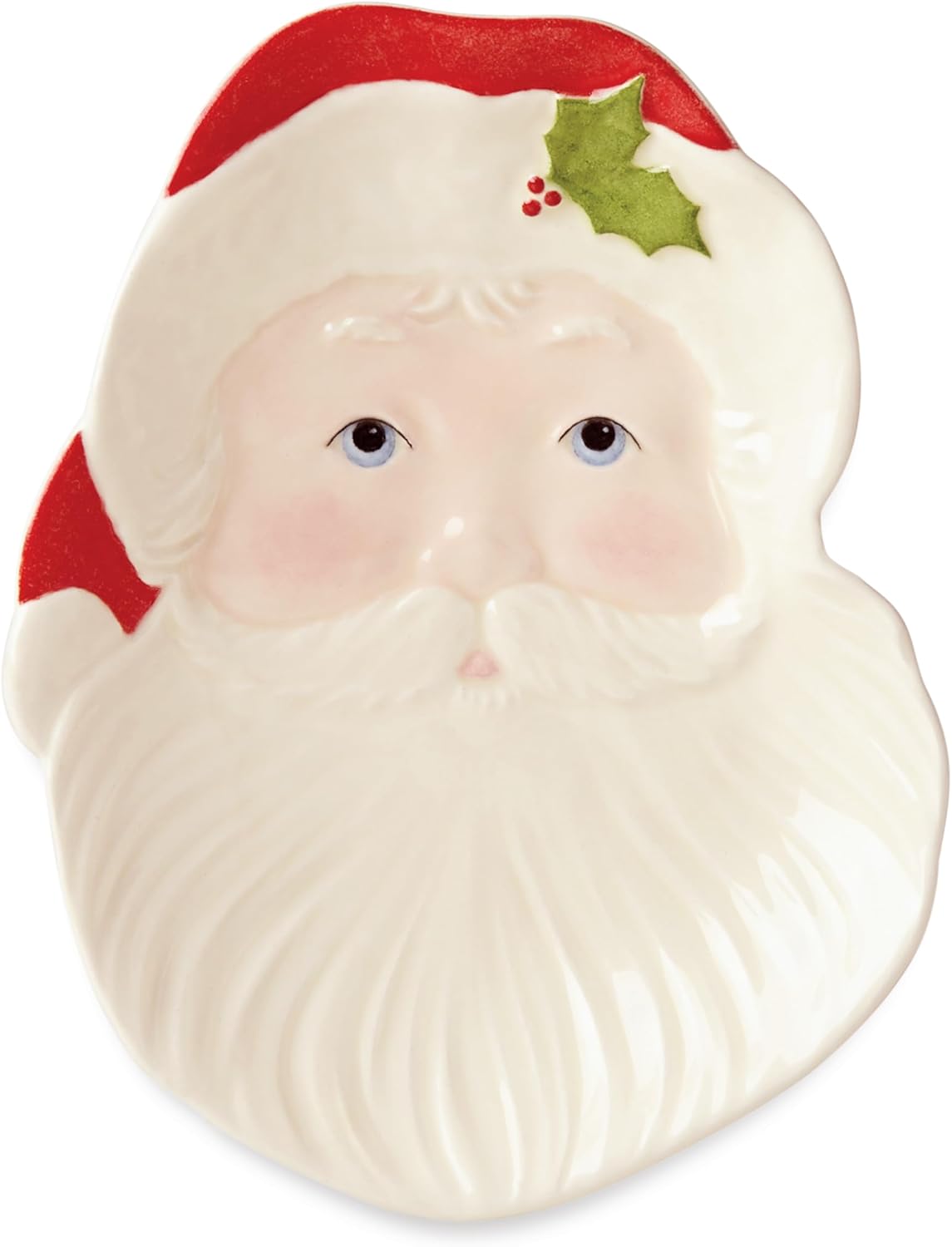 Serveware, Hosting The Holidays Cheese Plate & Knife Set, Service for 1, Ivory Porcelain, Dishwasher Safe, 6.75 Inch Diameter, Christmas Decorations, Christmas Decor (White/Green/Red, 2 Pieces)