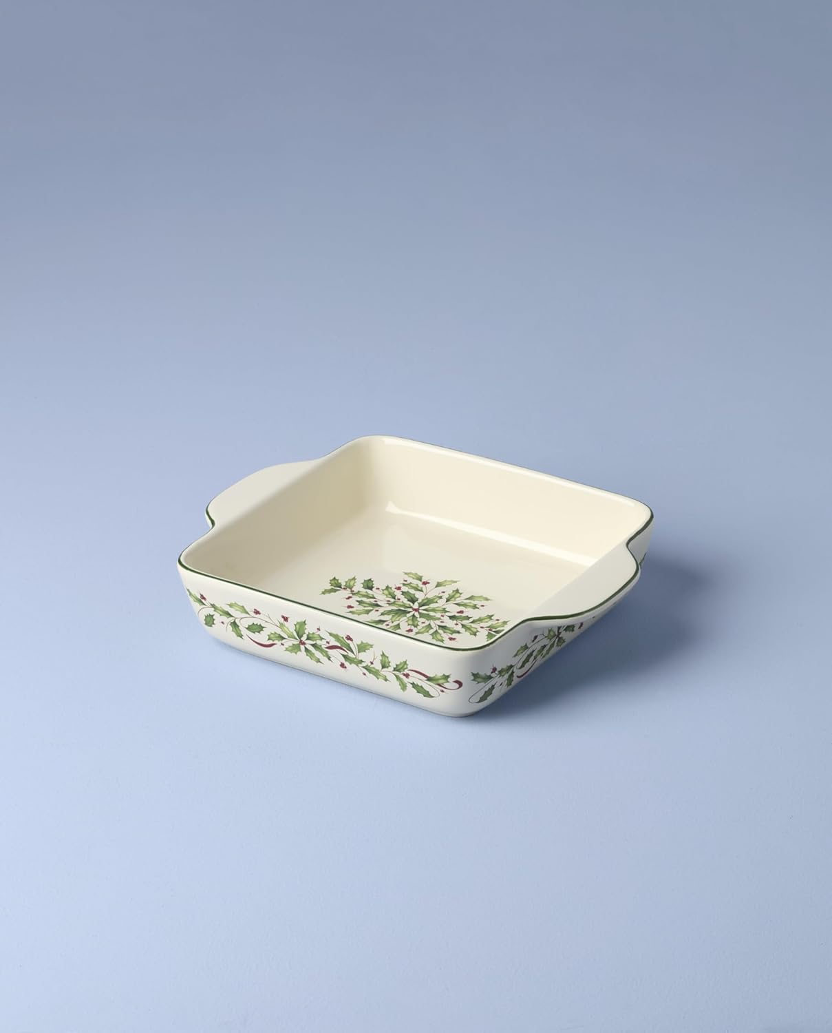 Serveware, Hosting The Holidays Cheese Plate & Knife Set, Service for 1, Ivory Porcelain, Dishwasher Safe, 6.75 Inch Diameter, Christmas Decorations, Christmas Decor (White/Green/Red, 2 Pieces)