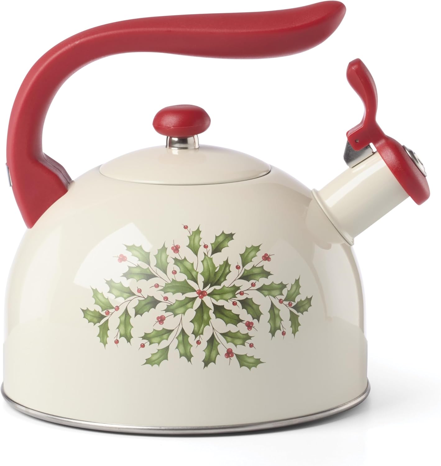 Serveware, Hosting The Holidays Cheese Plate & Knife Set, Service for 1, Ivory Porcelain, Dishwasher Safe, 6.75 Inch Diameter, Christmas Decorations, Christmas Decor (White/Green/Red, 2 Pieces)
