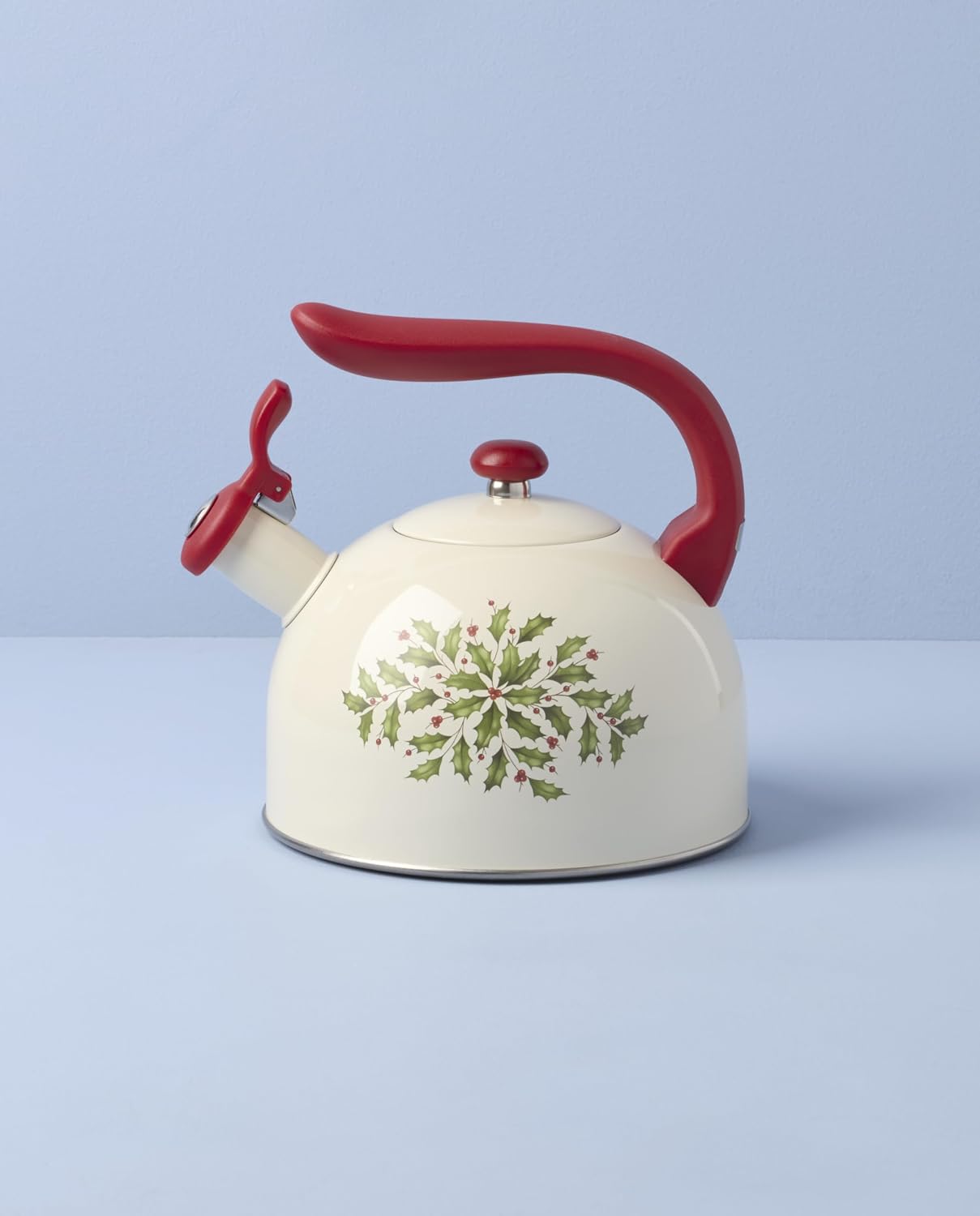 Serveware, Hosting The Holidays Cheese Plate & Knife Set, Service for 1, Ivory Porcelain, Dishwasher Safe, 6.75 Inch Diameter, Christmas Decorations, Christmas Decor (White/Green/Red, 2 Pieces)