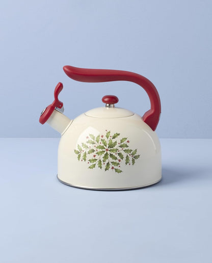 Serveware, Hosting The Holidays Cheese Plate & Knife Set, Service for 1, Ivory Porcelain, Dishwasher Safe, 6.75 Inch Diameter, Christmas Decorations, Christmas Decor (White/Green/Red, 2 Pieces)