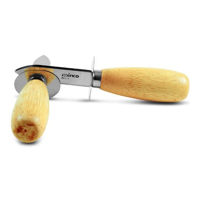 6-Inch Oyster Knife, Oyster Shucker, Clam Knife, Stainless Steel, w/Sheath Hand-Guard, Wooden Handle, Set of 2