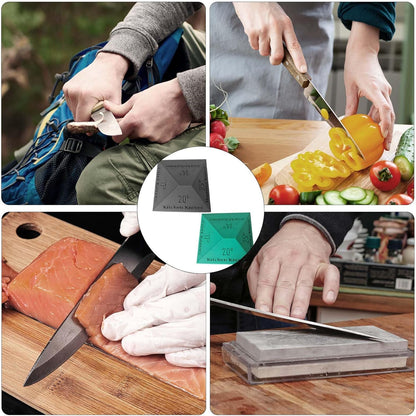 2 Pieces Knife Sharpening Angle Guiding- 14°, 17°, 20°, 25° Angles - Whetstone Holder & Blade Sharpener for Kitchen and Outdoor Tools