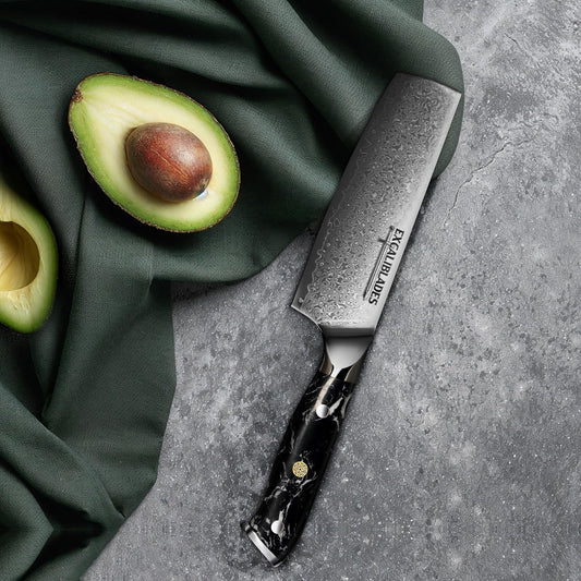 6.5” Nakiri Knife – VG10 Damascus Steel Vegetable Knife, Razor Sharp Japanese Style Kitchen Knife with Ergonomic G10 Handle, Sheath & Luxury Gift Box Included