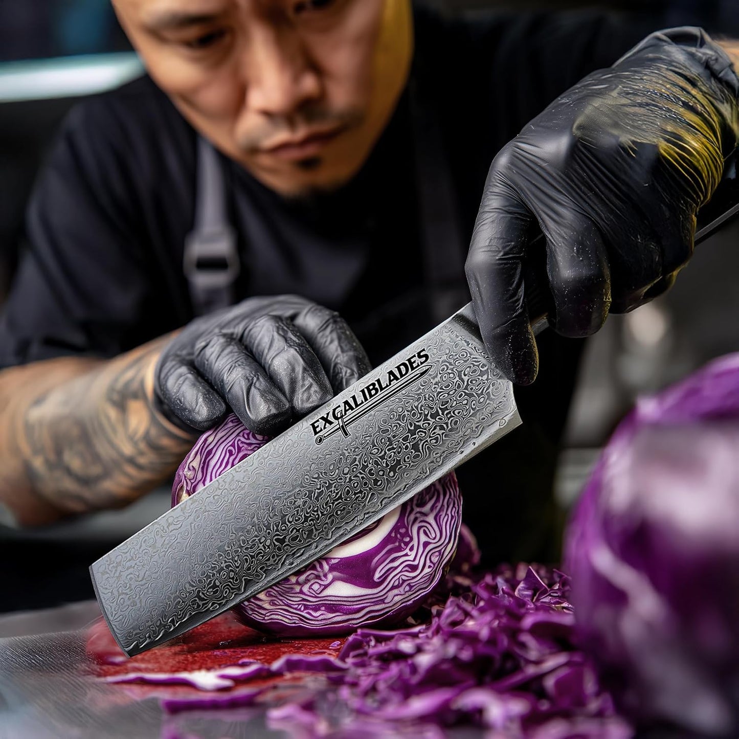 6.5” Nakiri Knife – VG10 Damascus Steel Vegetable Knife, Razor Sharp Japanese Style Kitchen Knife with Ergonomic G10 Handle, Sheath & Luxury Gift Box Included