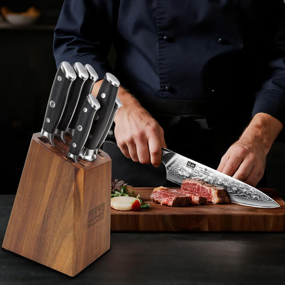 Damascus Knife Set, Japanese Super Steel 3 PCS Damascus High Carbon Professional Ultra-Sharp Kitchen Chef Knife Set with G10 Handle Gift Box | Damascus High Carbon Professional Ultra-Sharp Kitchen Chef Knife Set with G10 Handle Gift Box