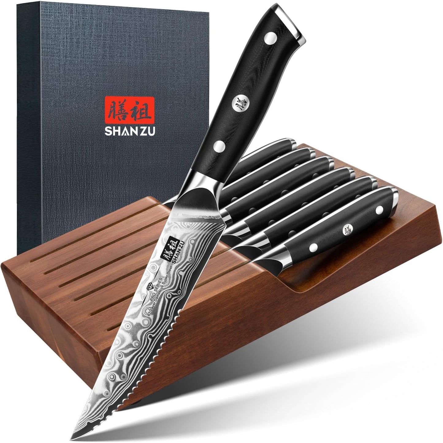 Damascus Knife Set, Japanese Super Steel 3 PCS Damascus High Carbon Professional Ultra-Sharp Kitchen Chef Knife Set with G10 Handle Gift Box | Damascus High Carbon Professional Ultra-Sharp Kitchen Chef Knife Set with G10 Handle Gift Box