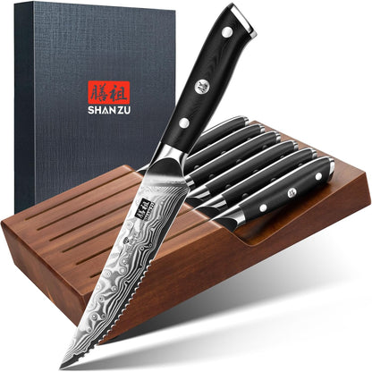 Damascus Knife Set, Japanese Super Steel 3 PCS Damascus High Carbon Professional Ultra-Sharp Kitchen Chef Knife Set with G10 Handle Gift Box | Damascus High Carbon Professional Ultra-Sharp Kitchen Chef Knife Set with G10 Handle Gift Box