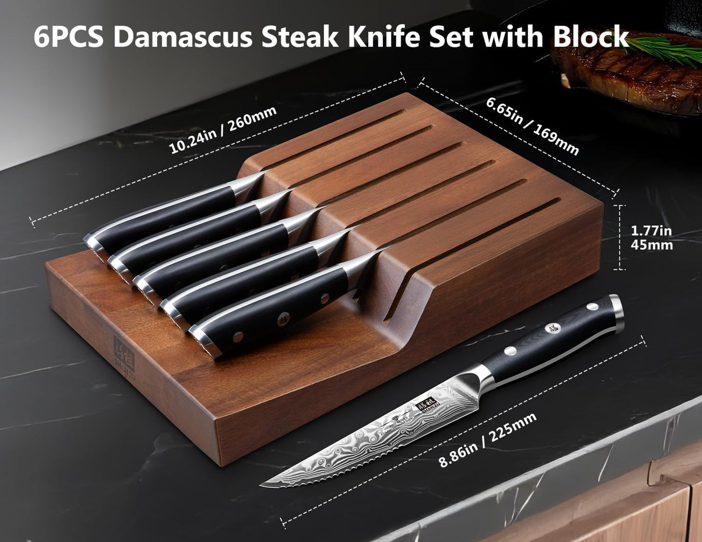 Damascus Knife Set, Japanese Super Steel 3 PCS Damascus High Carbon Professional Ultra-Sharp Kitchen Chef Knife Set with G10 Handle Gift Box | Damascus High Carbon Professional Ultra-Sharp Kitchen Chef Knife Set with G10 Handle Gift Box