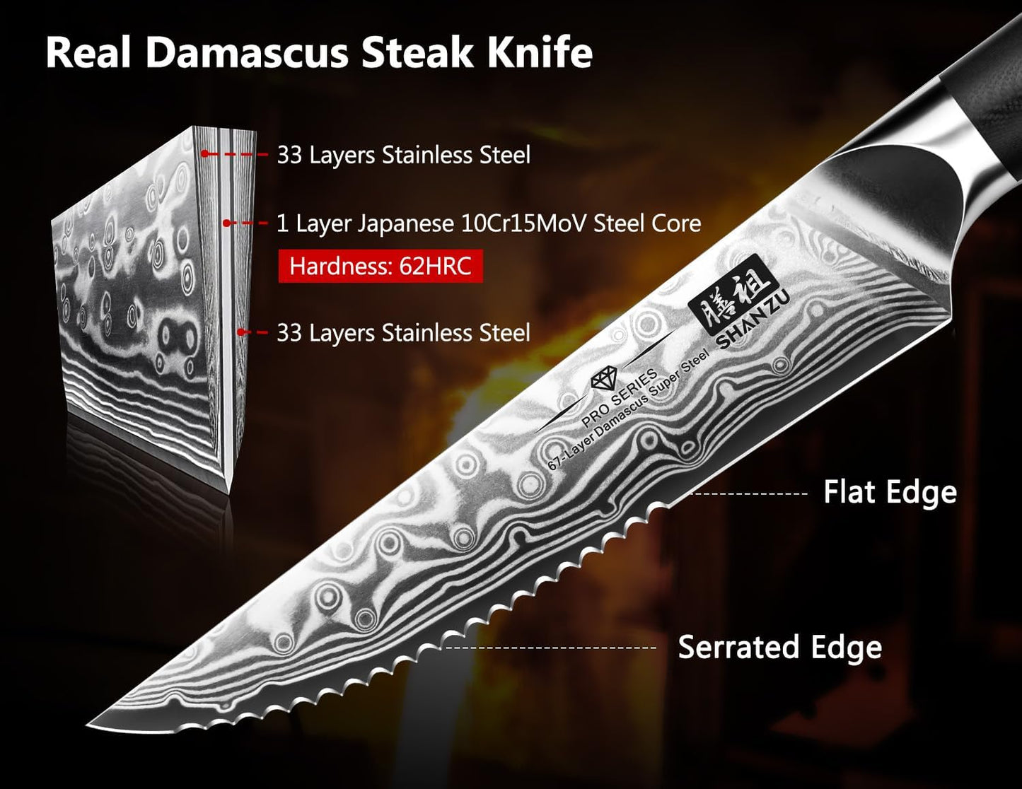 Damascus Knife Set, Japanese Super Steel 3 PCS Damascus High Carbon Professional Ultra-Sharp Kitchen Chef Knife Set with G10 Handle Gift Box | Damascus High Carbon Professional Ultra-Sharp Kitchen Chef Knife Set with G10 Handle Gift Box