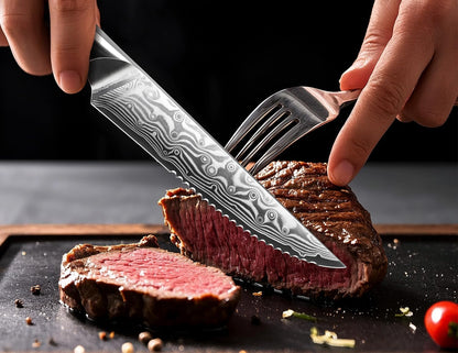 Damascus Knife Set, Japanese Super Steel 3 PCS Damascus High Carbon Professional Ultra-Sharp Kitchen Chef Knife Set with G10 Handle Gift Box | Damascus High Carbon Professional Ultra-Sharp Kitchen Chef Knife Set with G10 Handle Gift Box