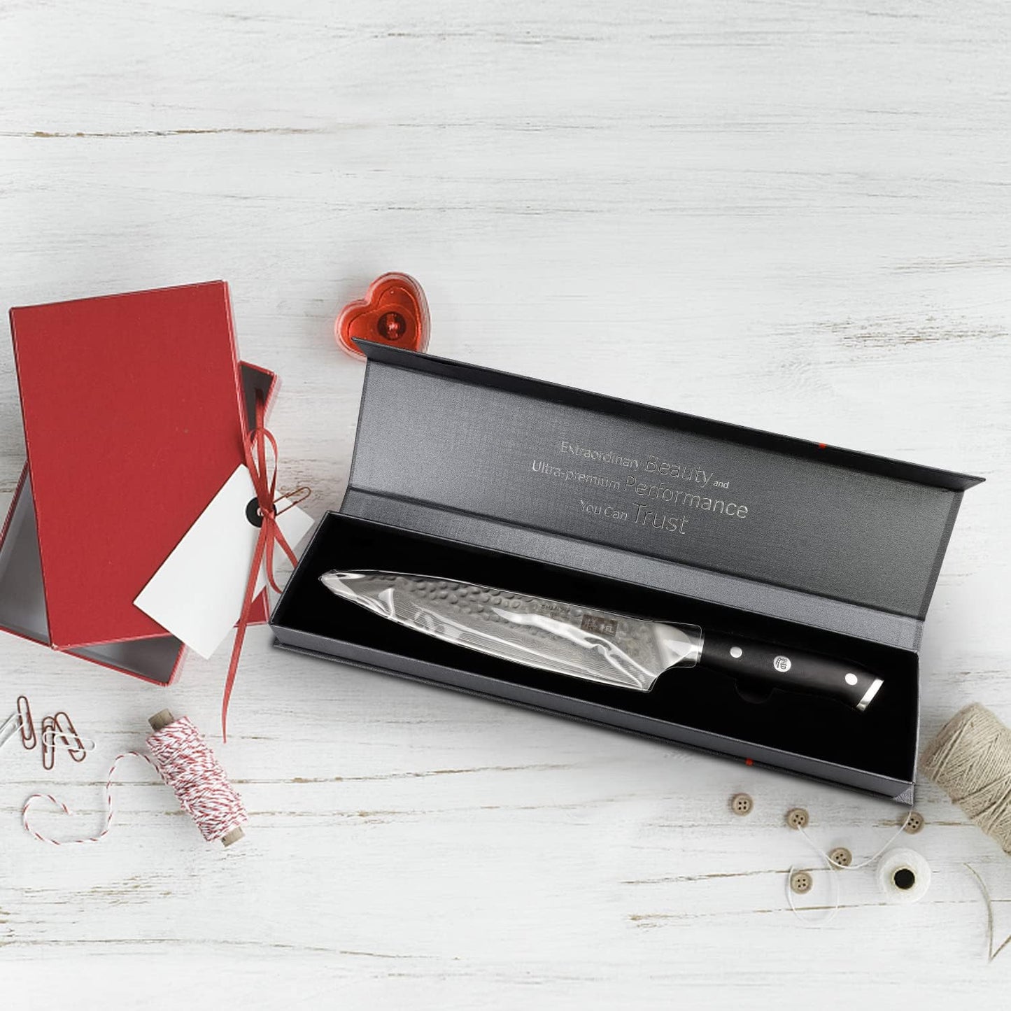 Damascus Knife Set, Japanese Super Steel 3 PCS Damascus High Carbon Professional Ultra-Sharp Kitchen Chef Knife Set with G10 Handle Gift Box | Damascus High Carbon Professional Ultra-Sharp Kitchen Chef Knife Set with G10 Handle Gift Box