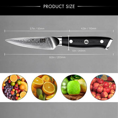 Damascus Knife Set, Japanese Super Steel 3 PCS Damascus High Carbon Professional Ultra-Sharp Kitchen Chef Knife Set with G10 Handle Gift Box | Damascus High Carbon Professional Ultra-Sharp Kitchen Chef Knife Set with G10 Handle Gift Box