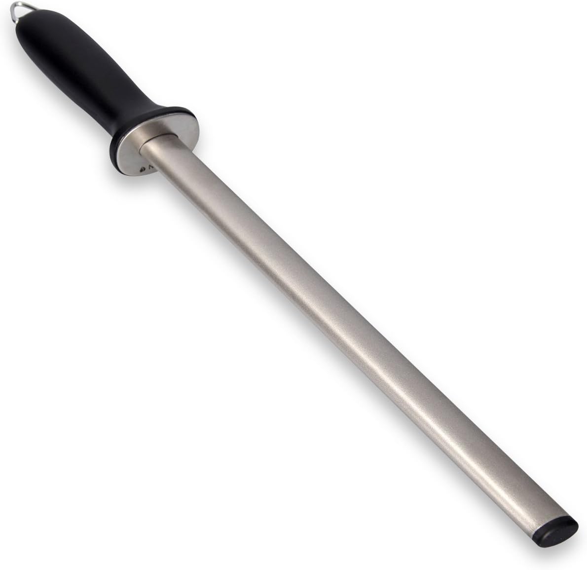 Diamond Sharpening Steel - 12" (31cm) Oval Knife Rod Sharpener for Honing Kitchen Knives - Lightweight and Durable for Home or Pro Use