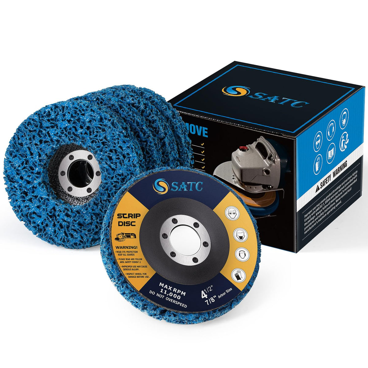 Stripping Discs 4-1/2" x 7/8" Rust Remover Wheel Remove Paint 5PCS Bule Strip Discs Oxidation Poly Strip Wheel Disc Abrasive Angle Grinding Wheel