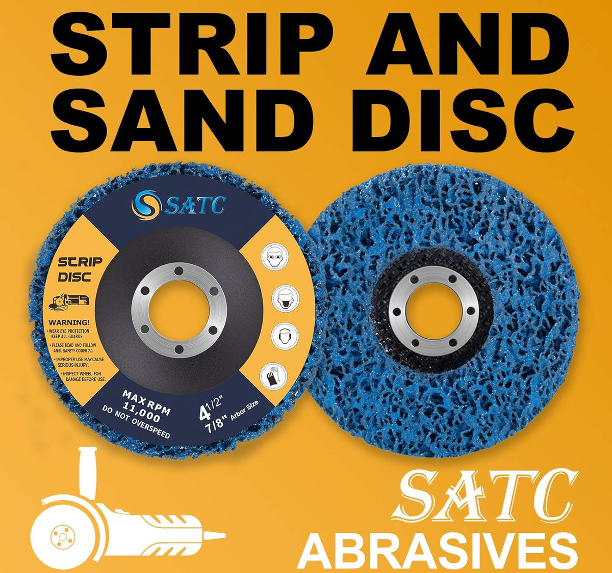 Stripping Discs 4-1/2" x 7/8" Rust Remover Wheel Remove Paint 5PCS Bule Strip Discs Oxidation Poly Strip Wheel Disc Abrasive Angle Grinding Wheel