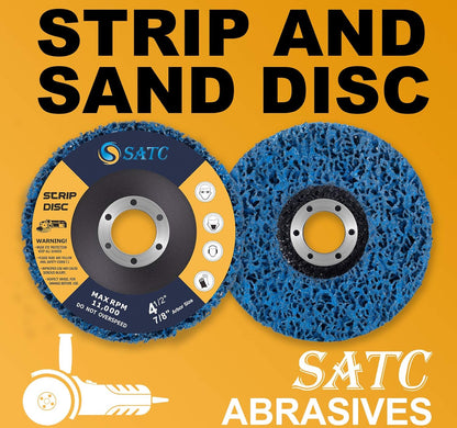 Stripping Discs 4-1/2" x 7/8" Rust Remover Wheel Remove Paint 5PCS Bule Strip Discs Oxidation Poly Strip Wheel Disc Abrasive Angle Grinding Wheel