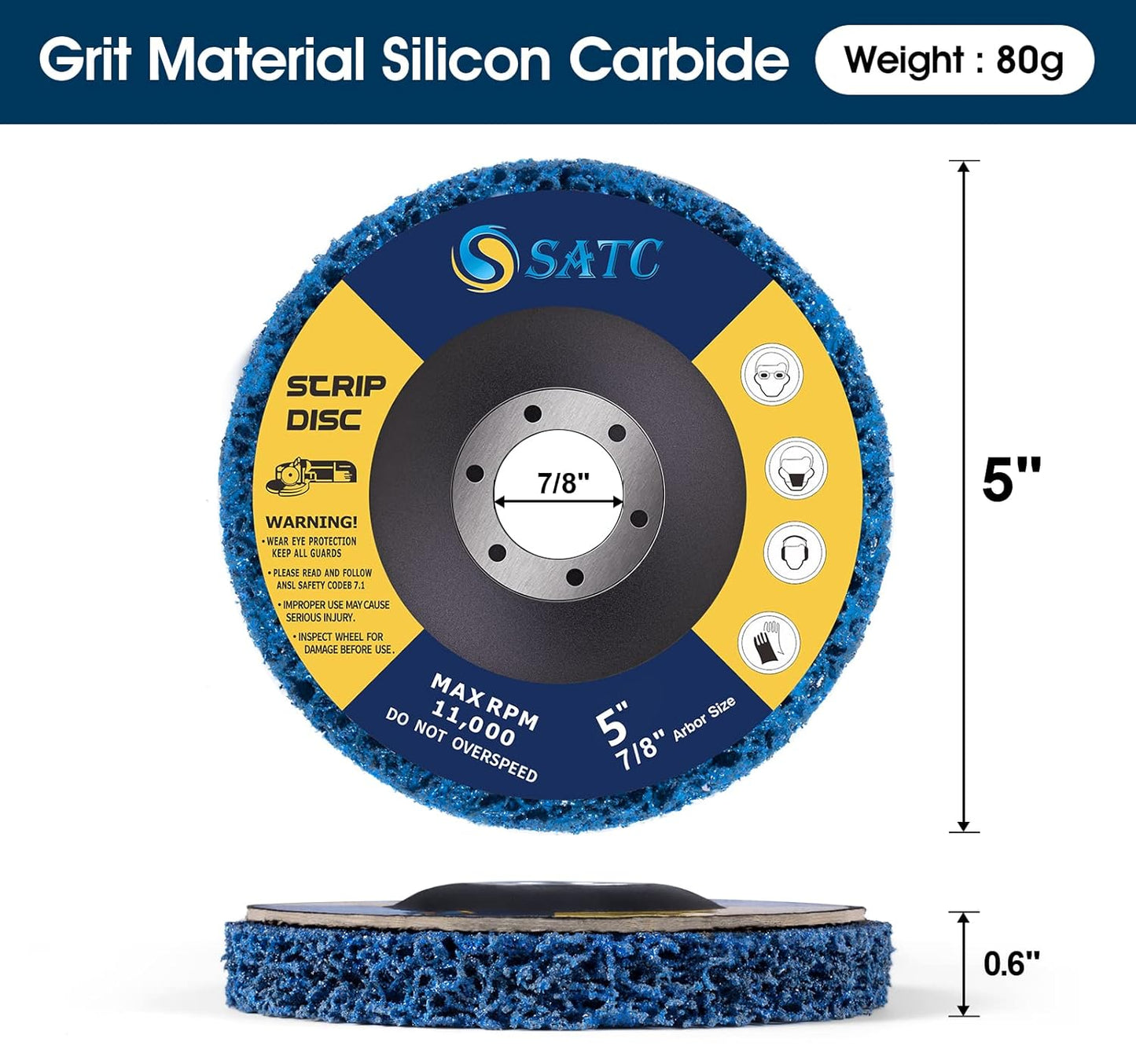 Stripping Discs 4-1/2" x 7/8" Rust Remover Wheel Remove Paint 5PCS Bule Strip Discs Oxidation Poly Strip Wheel Disc Abrasive Angle Grinding Wheel