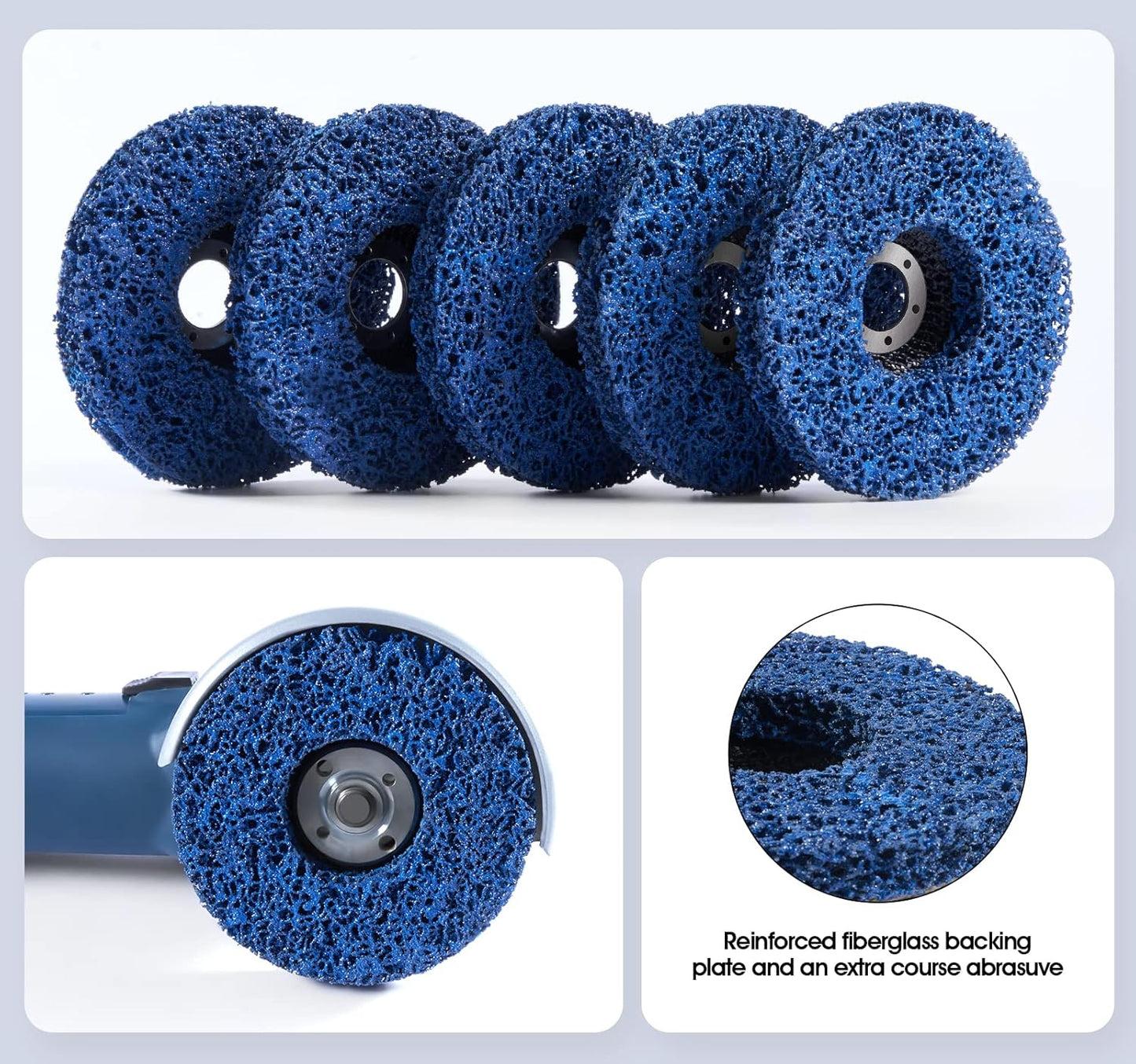 Stripping Discs 4-1/2" x 7/8" Rust Remover Wheel Remove Paint 5PCS Bule Strip Discs Oxidation Poly Strip Wheel Disc Abrasive Angle Grinding Wheel