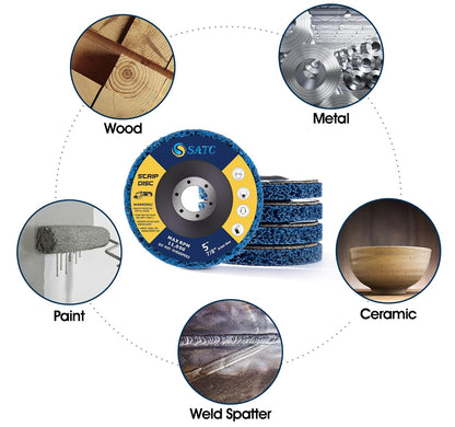 Stripping Discs 4-1/2" x 7/8" Rust Remover Wheel Remove Paint 5PCS Bule Strip Discs Oxidation Poly Strip Wheel Disc Abrasive Angle Grinding Wheel