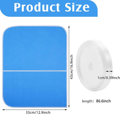 Silver Storage Bags Anti Tarnish Silver Protector Bags Blue Holder for Silverware Flatware Storage Organizer Cloth Place Setting Roll with White Ribbon for Teaspoon Utensils(6 Pieces)