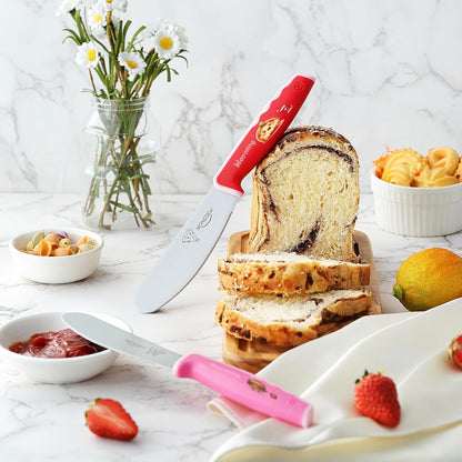 2PCS Butter Knife Spreader, 4.7 Inch Stainless Steel Sandwich Butter Spreader Knife for Food with Serrated Edge , Great for Butter, Cheese, Sandwhich Peanut, Jam, Dishwasher Safe (Stylish Pattern)