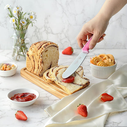 2PCS Butter Knife Spreader, 4.7 Inch Stainless Steel Sandwich Butter Spreader Knife for Food with Serrated Edge , Great for Butter, Cheese, Sandwhich Peanut, Jam, Dishwasher Safe (Stylish Pattern)