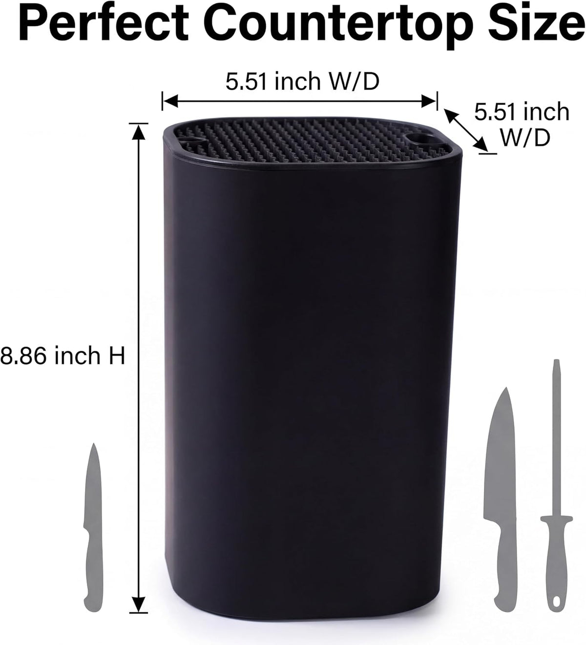 Universal Large Knife Block without Knives，Kitchen Knife Holder | Countertop Knife Organizer, Space Saving Universal Storage Stand for Home Kitchen Countertop Use