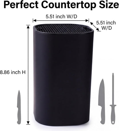 Universal Large Knife Block without Knives，Kitchen Knife Holder | Countertop Knife Organizer, Space Saving Universal Storage Stand for Home Kitchen Countertop Use
