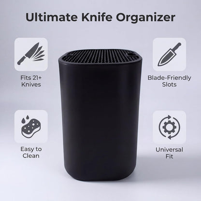 Universal Large Knife Block without Knives，Kitchen Knife Holder | Countertop Knife Organizer, Space Saving Universal Storage Stand for Home Kitchen Countertop Use