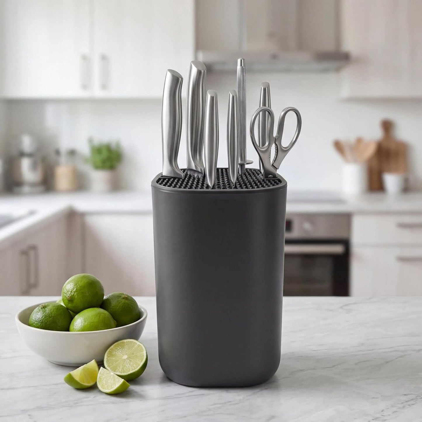 Universal Large Knife Block without Knives，Kitchen Knife Holder | Countertop Knife Organizer, Space Saving Universal Storage Stand for Home Kitchen Countertop Use