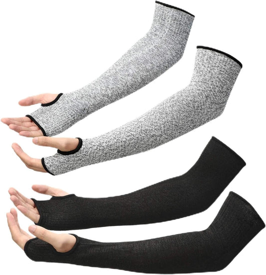 2 Pairs Arm Protection Sleeves Level 5 Cut Resistant, Forearm Protectors for Thin Skin and Bruising Men Women