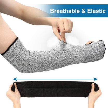 2 Pairs Arm Protection Sleeves Level 5 Cut Resistant, Forearm Protectors for Thin Skin and Bruising Men Women