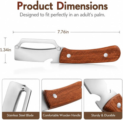 Multifunctional Stainless Steel Vegetable Veggie Peeler For Kitchen | Durable Wooden Handle Vegetable Peeler Suitable For Food Such As Potatoes, Carrots, Cucumbers, Peaches, Zucchini, And Cabbage