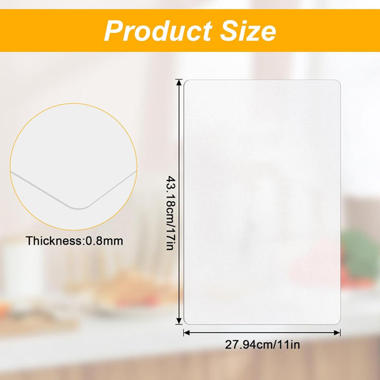 25 Pack Plastic Cutting Board Set, Clear Flexible Cutting Mats for Kitchen, BPA-Free Dishwasher Safe Placemats Table Mats, 17 x 11 Inches