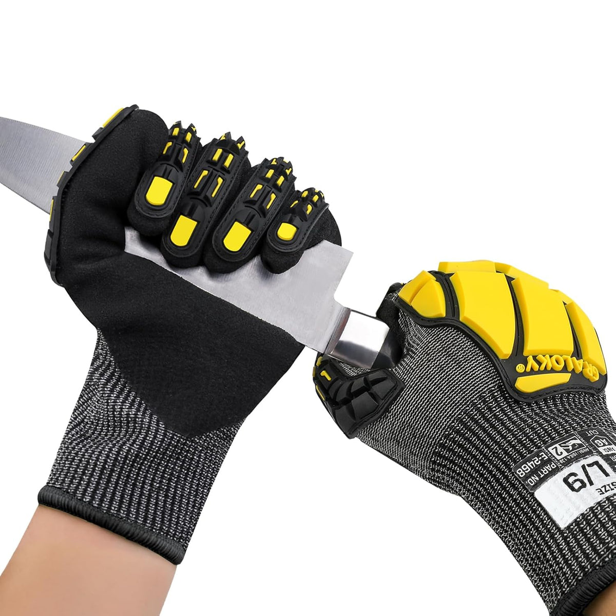 Safety Work Gloves Men Women, ANSI A6 Cut Resistant Gloves | for Men Women Nitrile Coated Heavy Duty Safety Work Glove