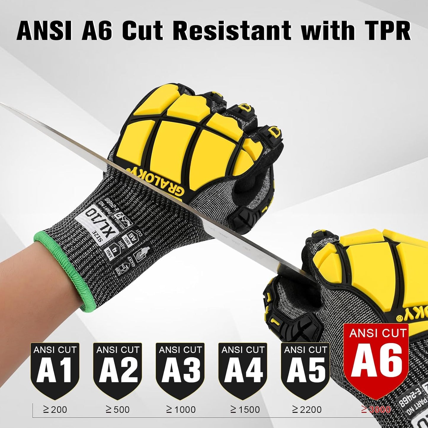 Safety Work Gloves Men Women, ANSI A6 Cut Resistant Gloves | for Men Women Nitrile Coated Heavy Duty Safety Work Glove