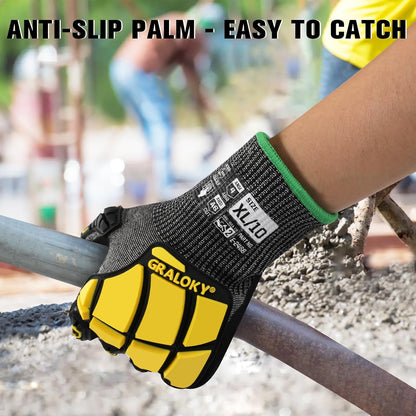 Safety Work Gloves Men Women, ANSI A6 Cut Resistant Gloves | for Men Women Nitrile Coated Heavy Duty Safety Work Glove