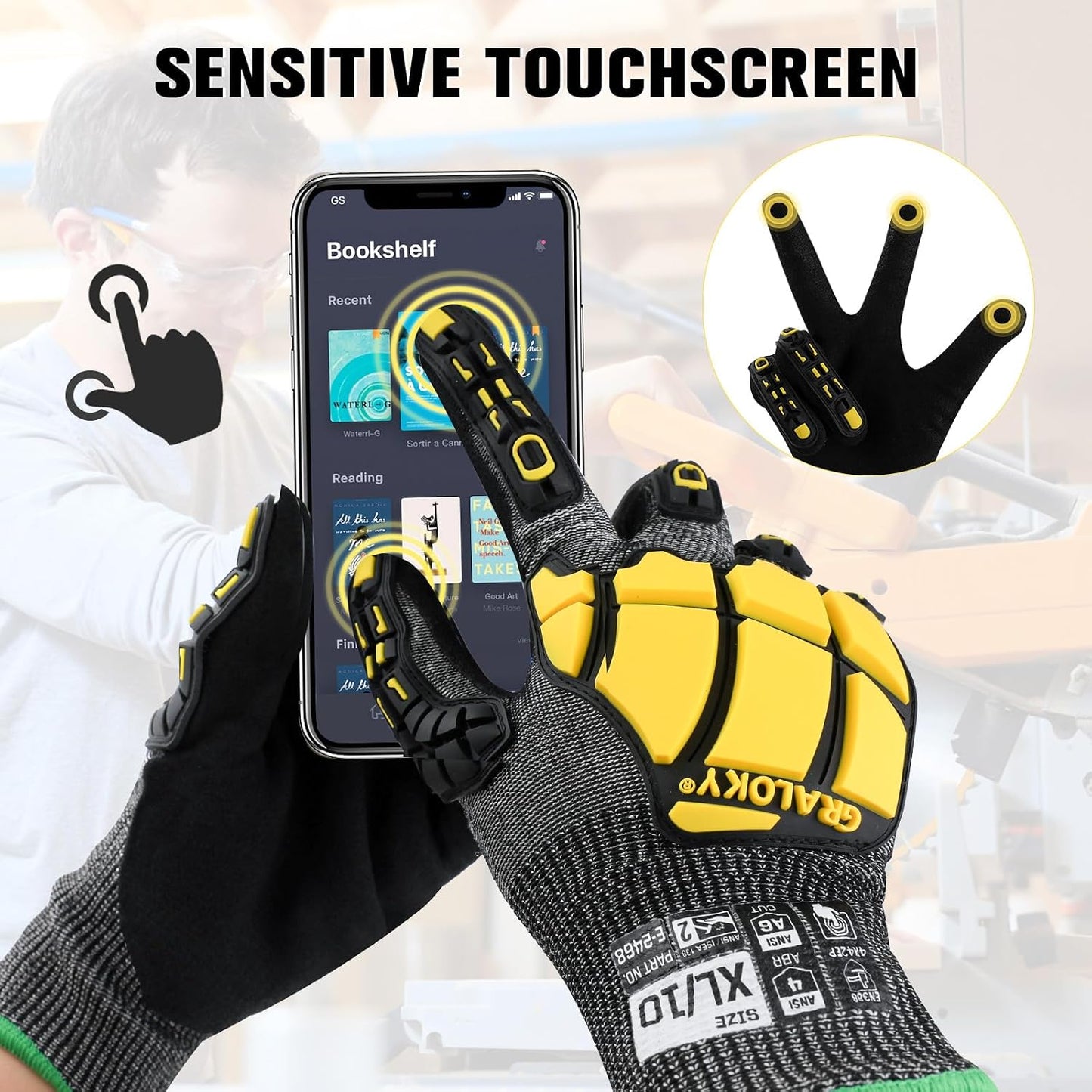 Safety Work Gloves Men Women, ANSI A6 Cut Resistant Gloves | for Men Women Nitrile Coated Heavy Duty Safety Work Glove