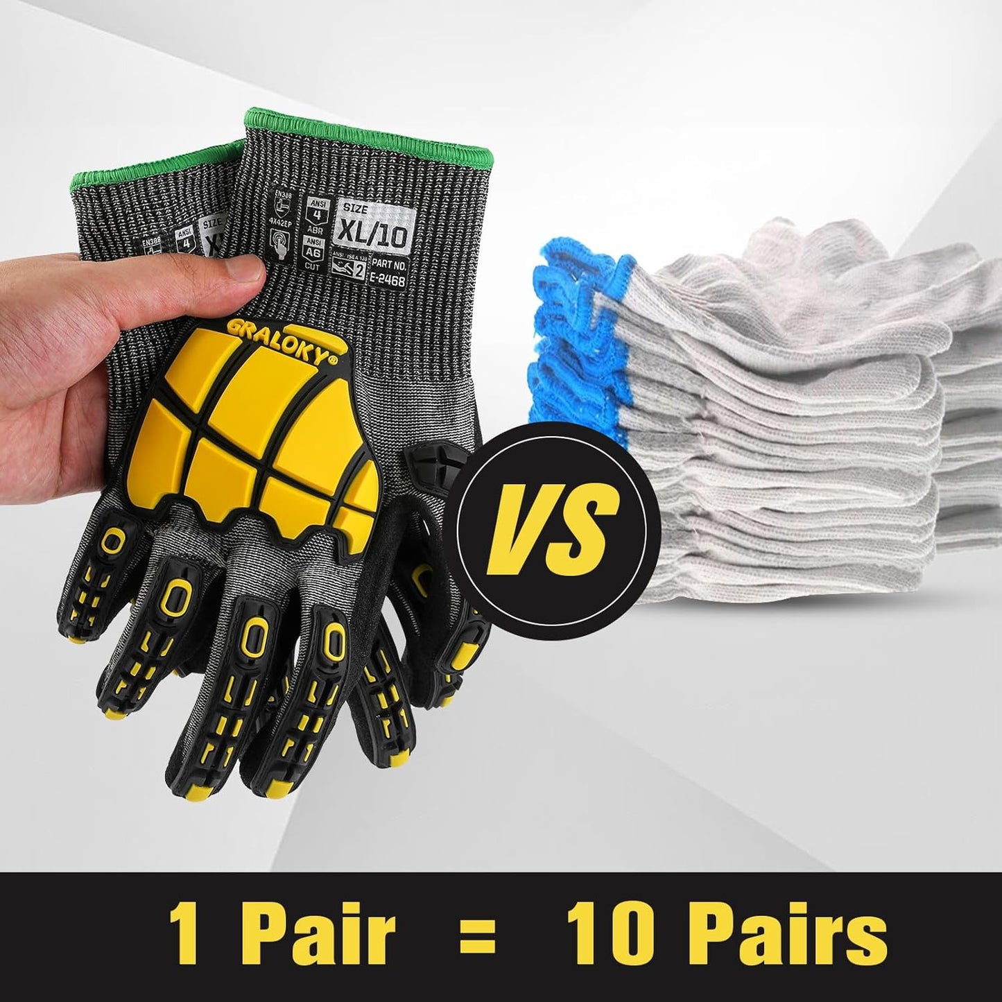Safety Work Gloves Men Women, ANSI A6 Cut Resistant Gloves | for Men Women Nitrile Coated Heavy Duty Safety Work Glove