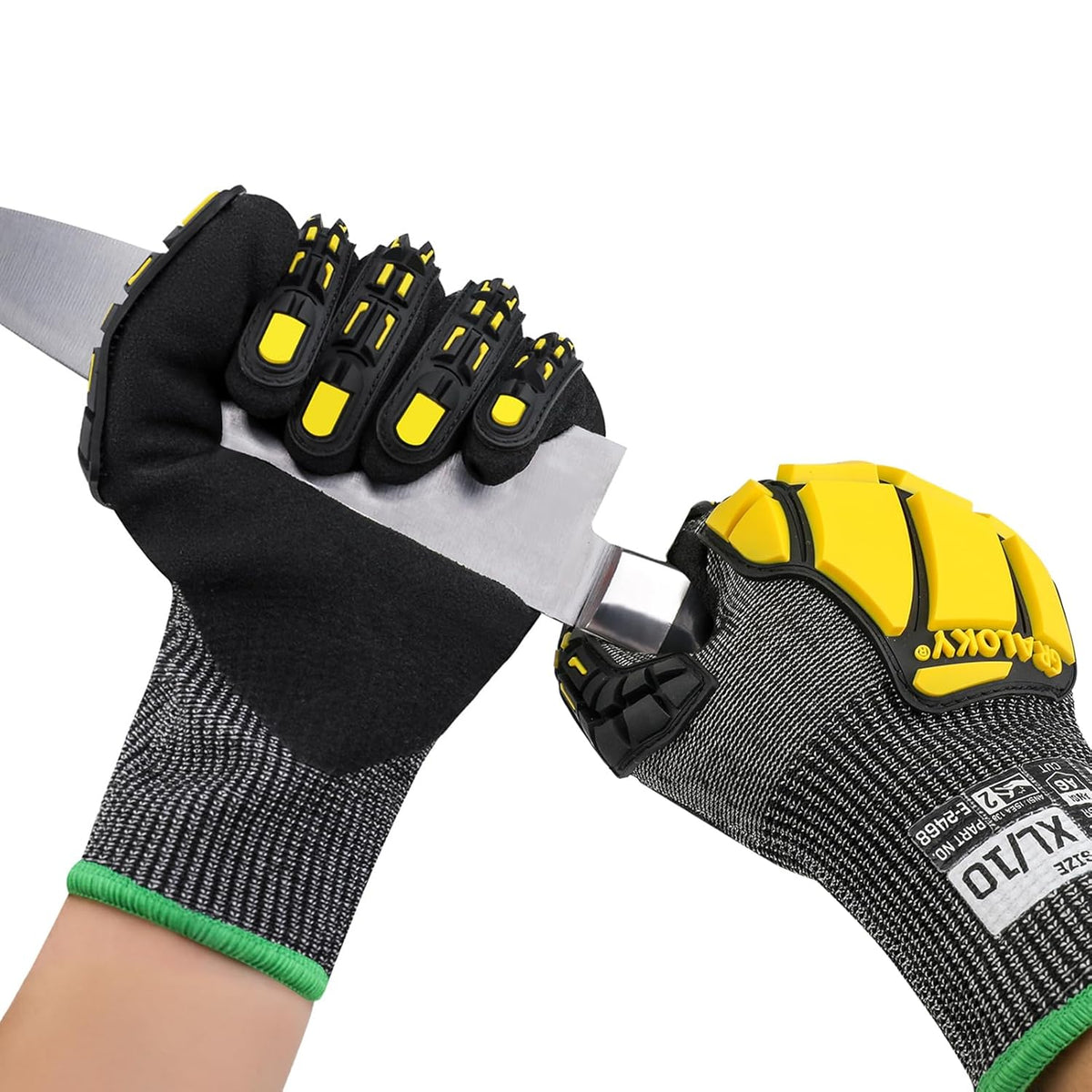 Safety Work Gloves Men Women, ANSI A6 Cut Resistant Gloves | for Men Women Nitrile Coated Heavy Duty Safety Work Glove