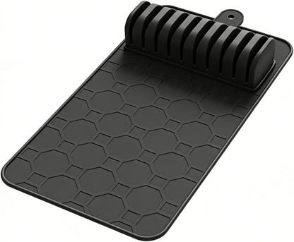 Luqeeg Cleaver Drawer Organizer 10 Slots Detachable Knife Holder Dishwasher Safe Detachable Drawer Organizer Design with Soft Grip Lining for Kitchen Cutlery Cleaver Storage (Black)