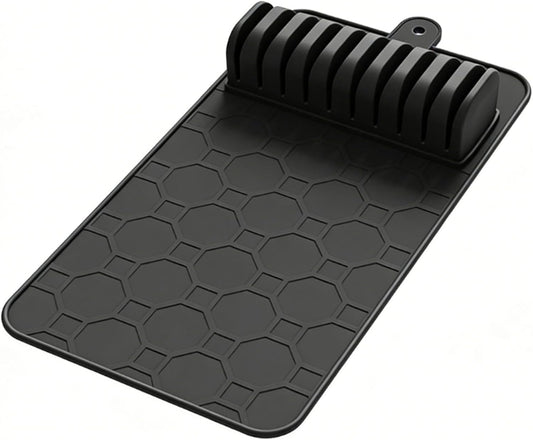 Luqeeg Cleaver Drawer Organizer 10 Slots Detachable Knife Holder Dishwasher Safe Detachable Drawer Organizer Design with Soft Grip Lining for Kitchen Cutlery Cleaver Storage (Black)