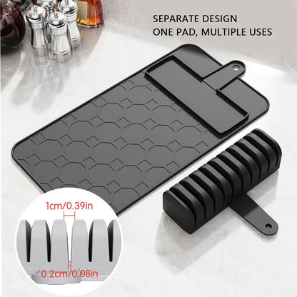 Luqeeg Cleaver Drawer Organizer 10 Slots Detachable Knife Holder Dishwasher Safe Detachable Drawer Organizer Design with Soft Grip Lining for Kitchen Cutlery Cleaver Storage (Black)