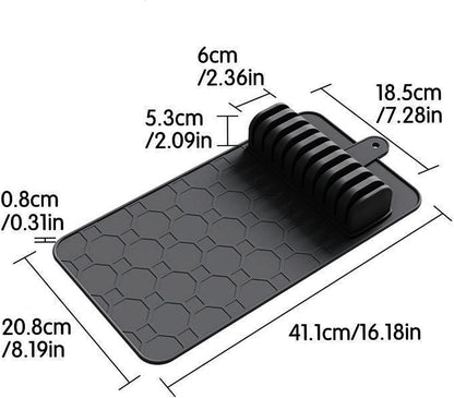 Luqeeg Cleaver Drawer Organizer 10 Slots Detachable Knife Holder Dishwasher Safe Detachable Drawer Organizer Design with Soft Grip Lining for Kitchen Cutlery Cleaver Storage (Black)