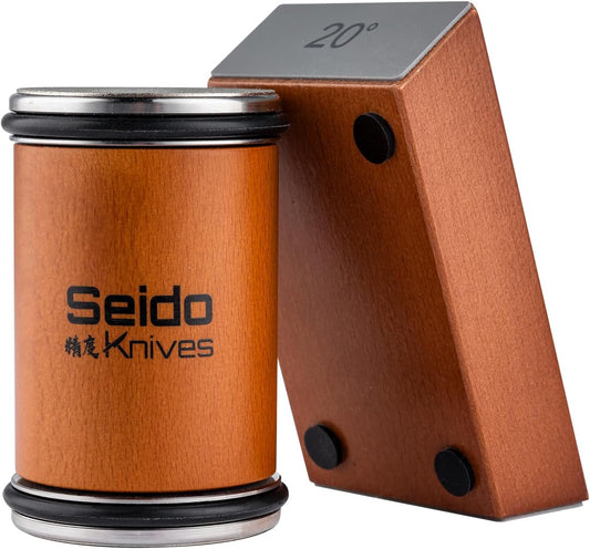 Rolling Knife Sharpener – Dual-Grit Diamond Coated Discs with 15° & 20° Sharpening Angles – Professional & Home Use | Dual-grit diamond discs with 15 and 20 degree sharpening angles for home and professional knife care