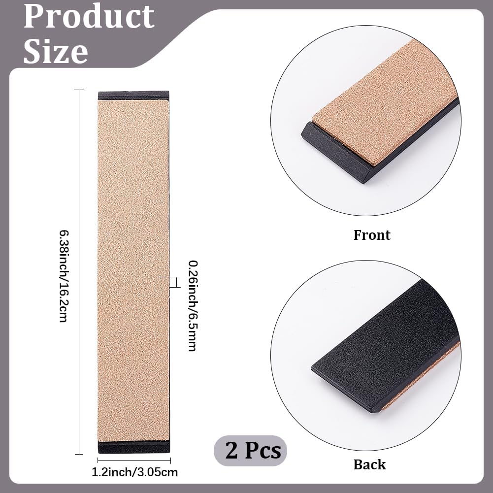 Cowhide Leather Strop Sharpening Stone Genuine Leather Sharp Edges Strop Rectangular Stropping Honing Strop Sharpener Polishing Woodcarving Tools for Knife Sharpening Polish